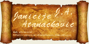 Janićije Atanacković vizit kartica